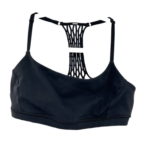 Lululemon Womens Athleisure True Self Macrame Strappy Sports Bra II Size 8 Black - Picture 2 of 7